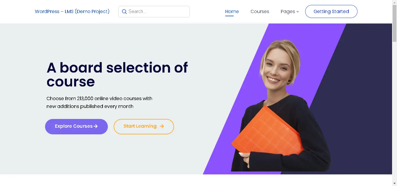 Wordpress LMS Home
